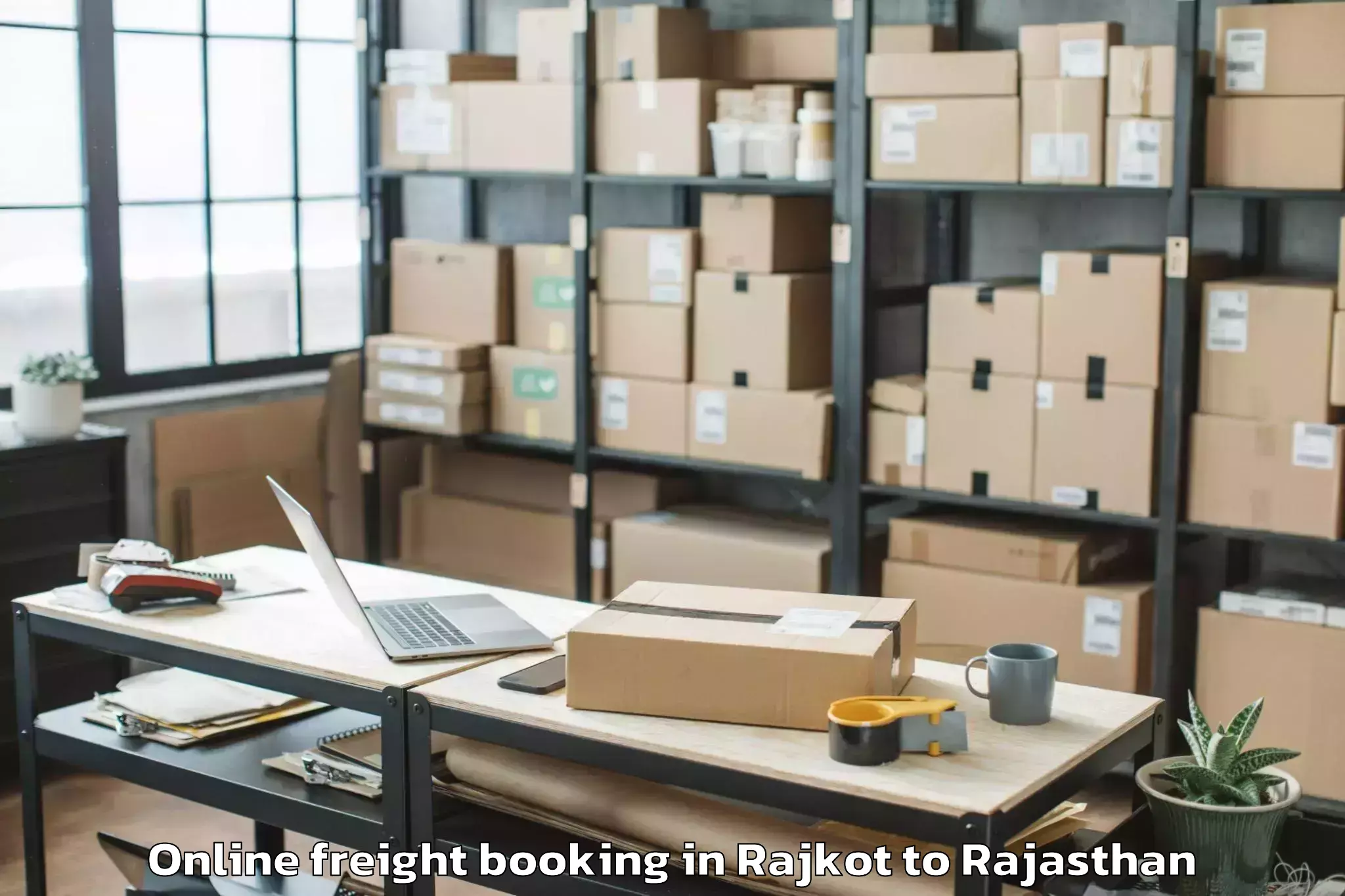 Efficient Rajkot to Bhilwara Online Freight Booking